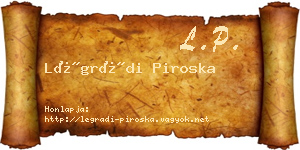 Légrádi Piroska névjegykártya